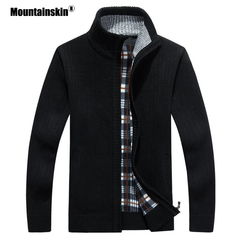 Мужской теплый свитер Mountainskin плотный бархатный кардиган повседневная