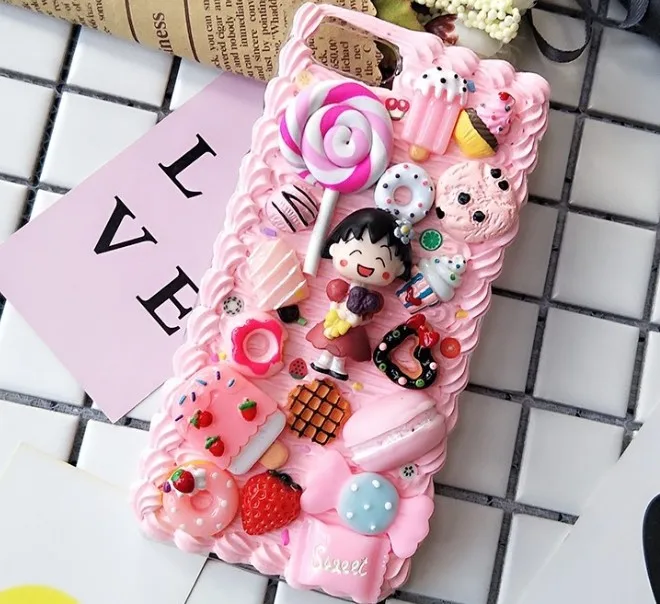 Для iphone X 8 7 6 6s plus DIY чехол 3D милый Сакура momoko чехол для телефона для iphone XS MAX XR ручной работы крем карамельный чехол подарки для девочек