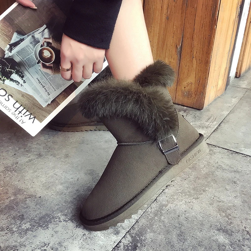 Size36 40 Новинка 2017 года сладкий Женские Зимние ботильоны женские туфли на плоской