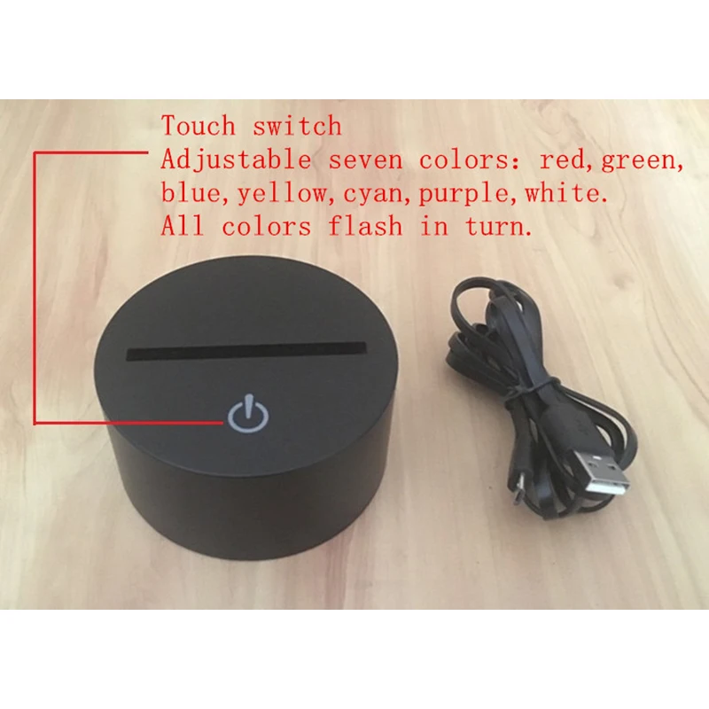 Kawaii Сова 3D Визуальный свет 7 цветов меняющий ночник для детей USB сенсорный стол Lampara Lampe детский спальный