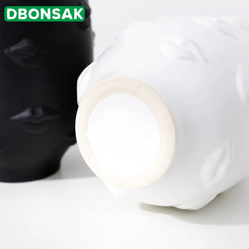Креативная керамическая ваза дизайнерский плантатор 3D Губы белый скандинавский