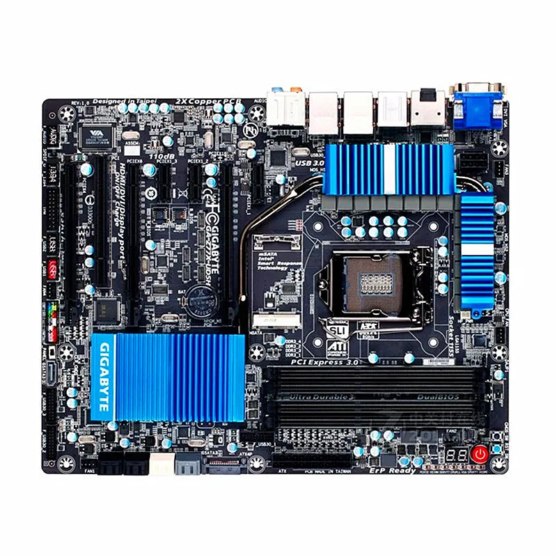 Для Gigabyte GA-Z77X-UD5H оригинальная б/у рабочего стола материнской платы Z77X-UD5H Z77 LGA 1155 i3