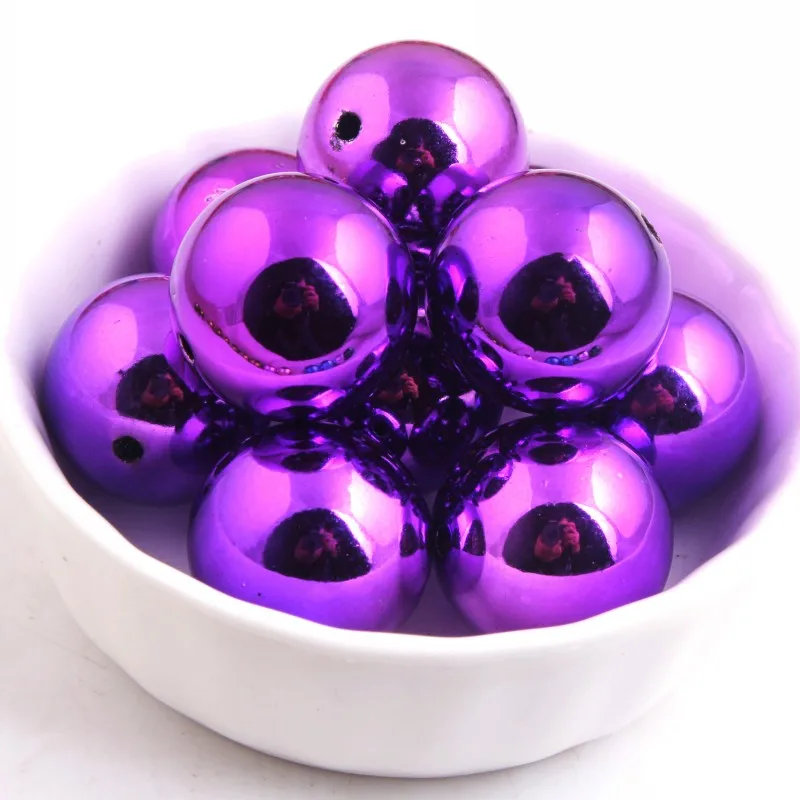 purple Kwoi Vita, УФ покрытие, 20 мм, акриловые бусины CCB, массивные бусины-разделители для ожерелья, браслетов, ювелирных аксессуаров, 100 шт. в партии - Цвет: purple