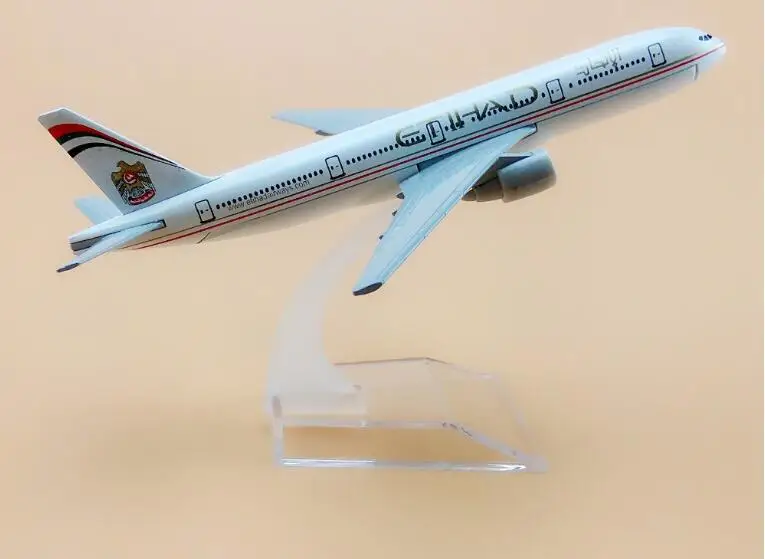 Модель самолета B777 Etihad дыхательные пути 16 см Размер 1:400 металлическая модель для