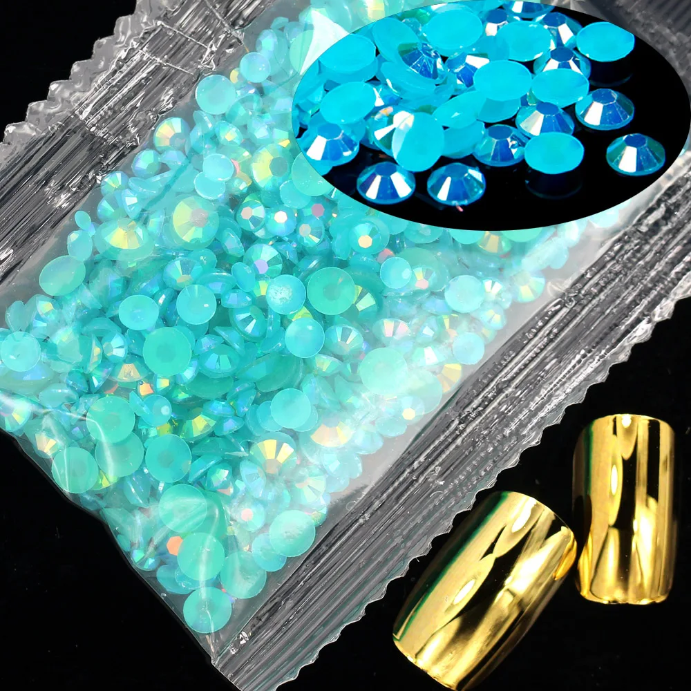11 AQUAMARINE AB 1000 шт 2 мм стразы из смолы с плоской задней стороной, круглый клей на исправление камней, аппликации для рукоделия, украшения одежды, сделай сам, дизайн ногтей - Цвет: 11 AQUAMARINE AB