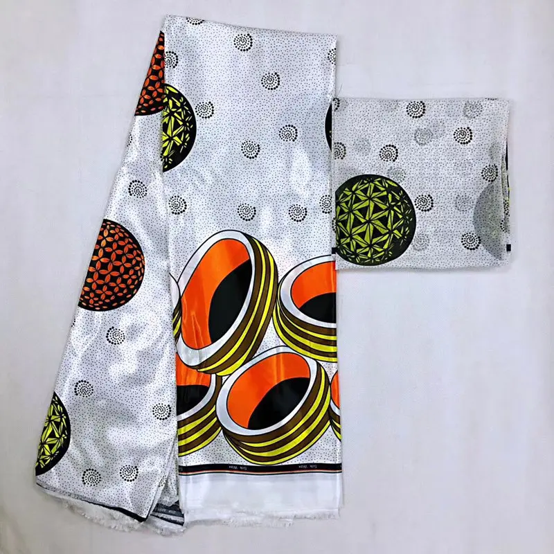 2 ярдов шифон с 4 шелковая черно белая ткань Анкары африканские принты атласная