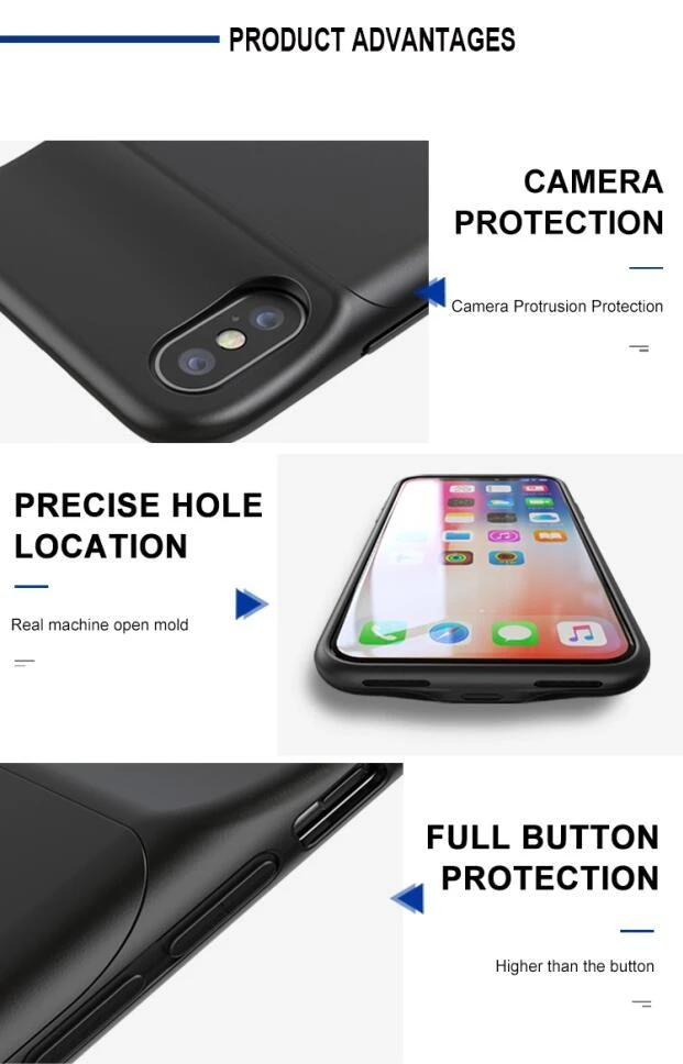 Чехол для аккумулятора для iPhone 6, 7, 8, 6s Plus, X, XS, Max, XR, чехол для зарядного устройства, Внешний чехол для зарядки