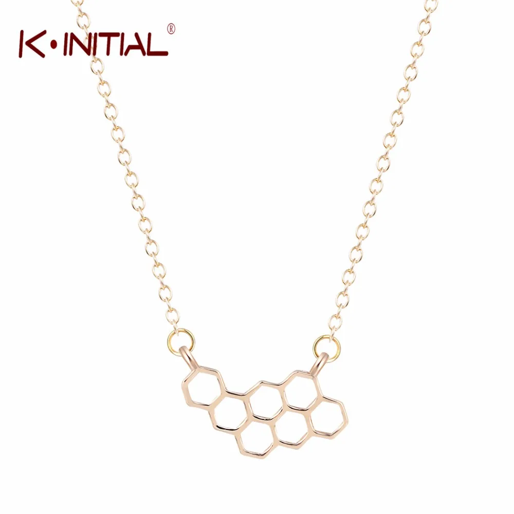 Kinitial 10 шт. золото и серебро пчелиный улей геометрический Цепочки ожерелья милый