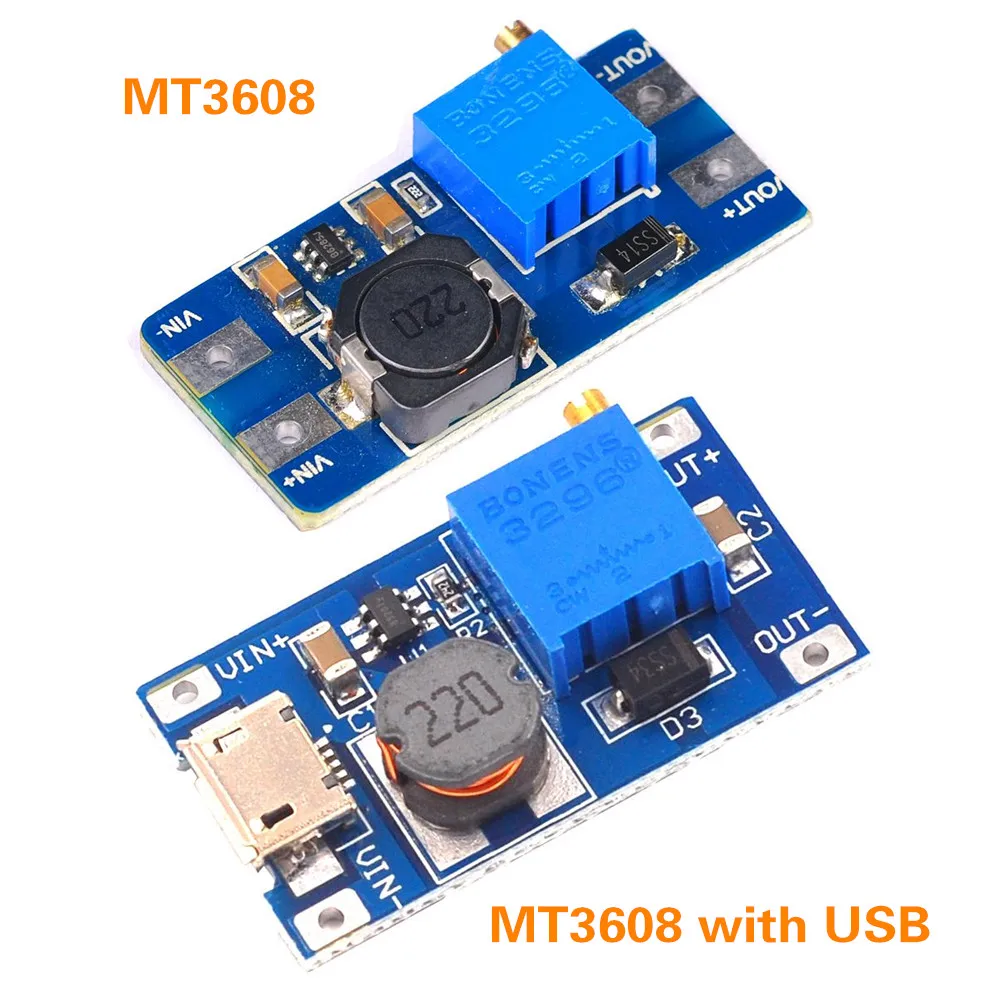 1 шт. Повышающий Модуль MT3608 DC 2 а с MICRO USB в 24 до 5 В 9 12 28 в|Интегральные схемы| |