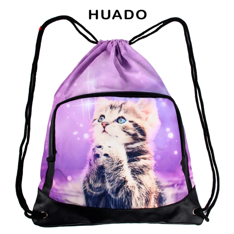 Новый дизайн Горячая продажа унисекс с животным принтом DIY рюкзак на шнурке для