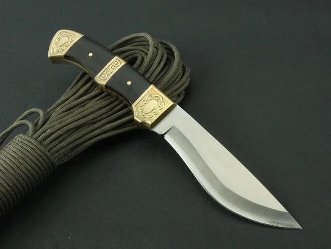 Остроконечные охотничьи фиксированные ножи 5Cr13Mov Лезвие черная деревянная ручка