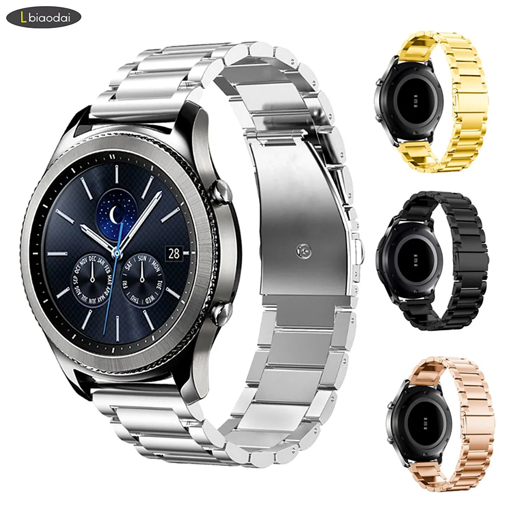 22 мм ремешок для Galaxy watch 46 мм samsung gear S3 Frontier ремешок из нержавеющей стали металлический браслет huawei часы GT ремешок gear S 3 46