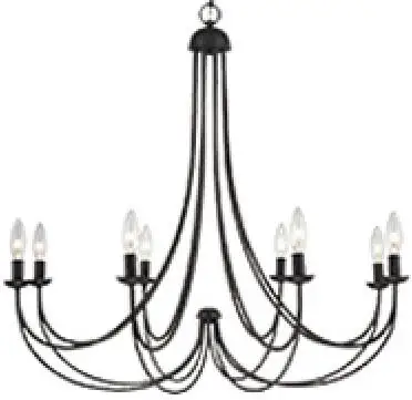 black 8 headed light Европейский Американский кантри простой свечной Железный Люстра светильник светодиодный подвесной светильник Современный Железный светодиодный светильник для столовой - Цвет абажура: black 8 headed light