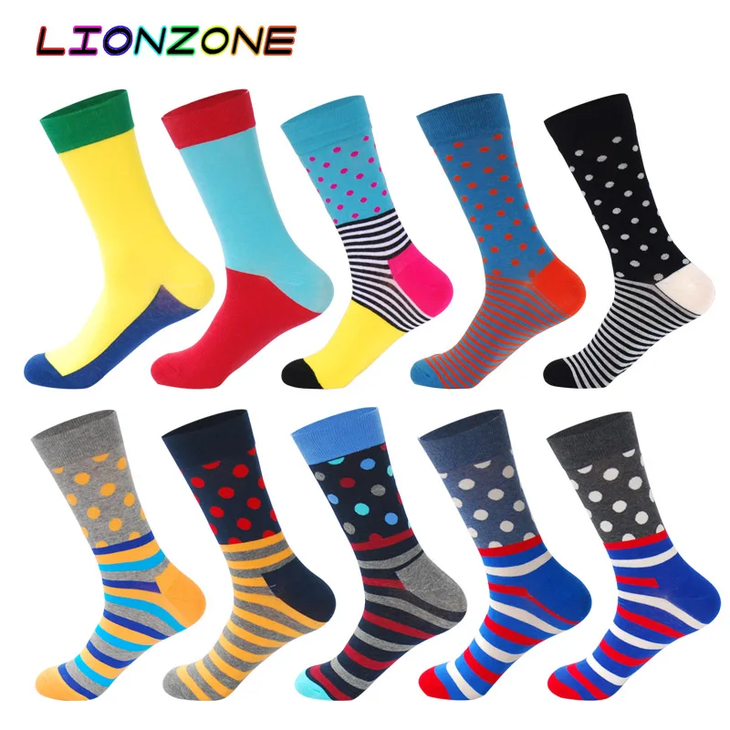 LIONZONE 10 пар/лот дизайн высокое качество хлопковые креативные красочные Брендовые