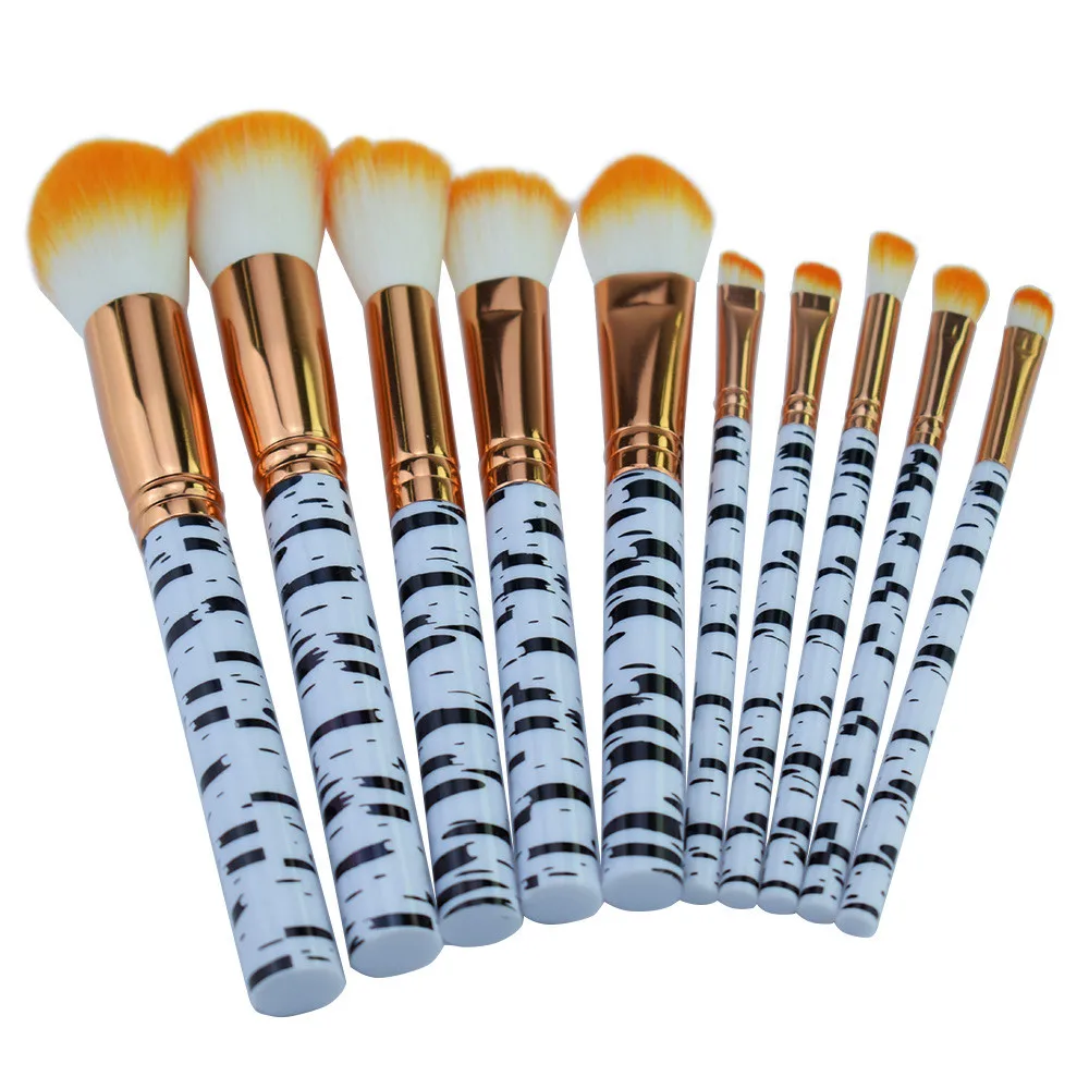 new fashion women beauty tools 10 Pcs Marble professional Makeup Brush Eyeshadow Blush Cosmetics Brushes Tools brochas pinceis | Красота и
