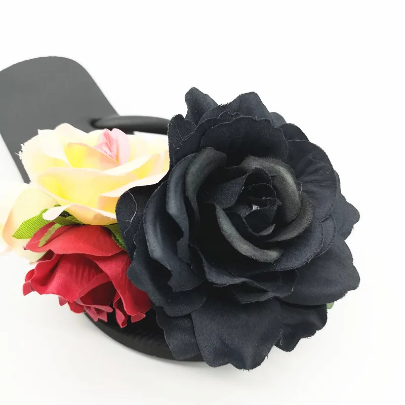 Летние красивые домашние шлепанцы HAHAFLOWER с цветами корейские женские сандалии