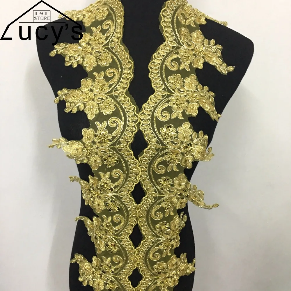 Новинка кружевная отделка Золотая вышитая кординговая шитье для униформы и