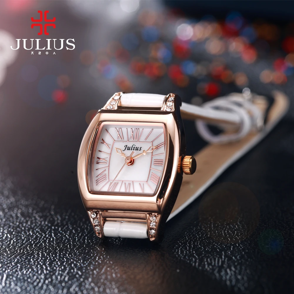 JULIUS JA-759 Montre Femme браслет часы кожаные роскошные антикварные квадратные
