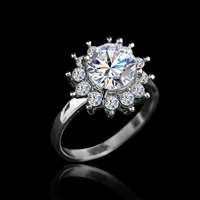hot sale promotion flower cz rings for women wedding aaa cubic zirconia 925 sterling silver party rings big sale