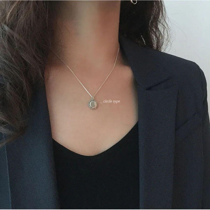 Ожерелье с овальным/круглым/сердцем/квадратным геометрическим узором из 100%