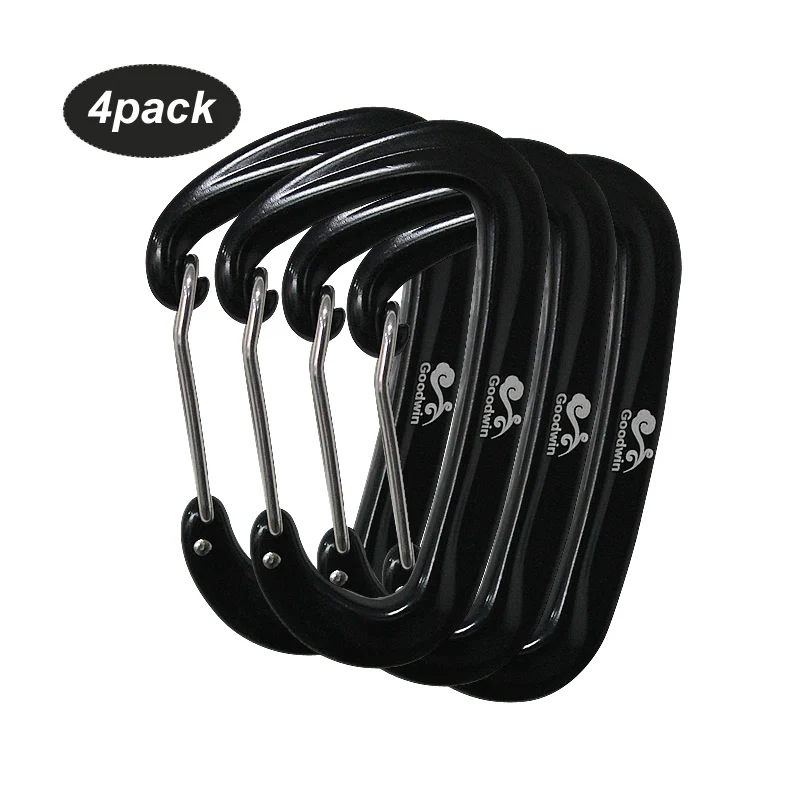 Карабины для ворот из алюминиевой проволоки 12 кН черные карабины гамака