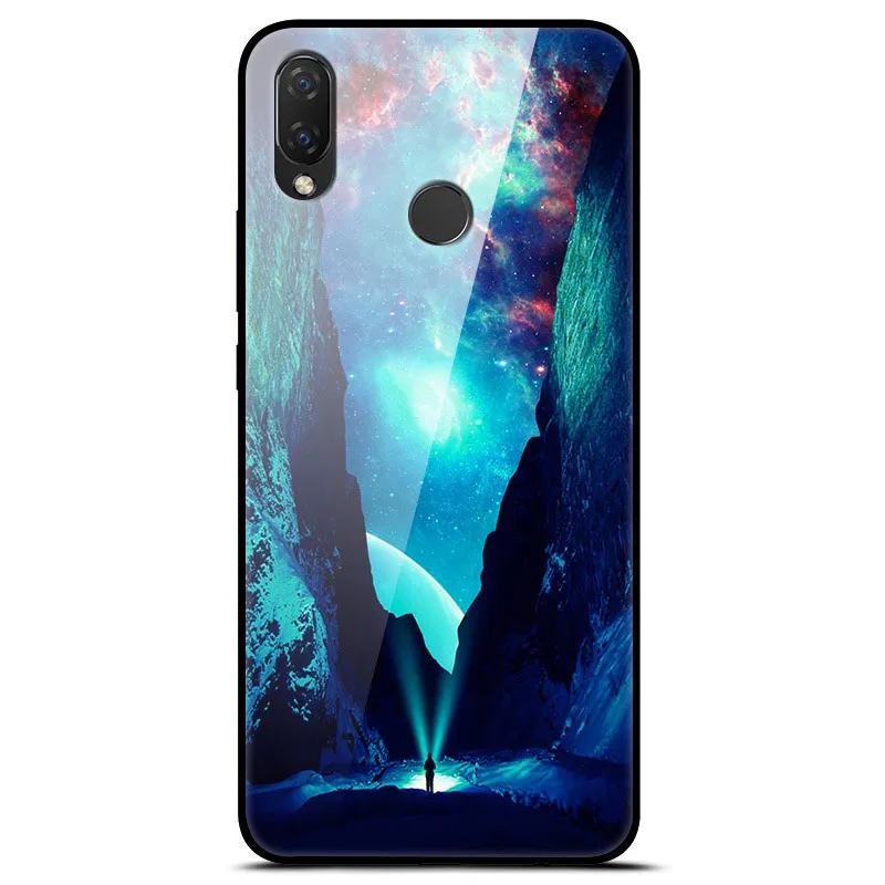 Для huawei Nova 3 чехол 6,3 ''стекло закаленное Роскошная твердая задняя крышка для huawei Nova 3 чехол для телефона NOVA3 Coque Мягкий Бампер Funda - Цвет: 59