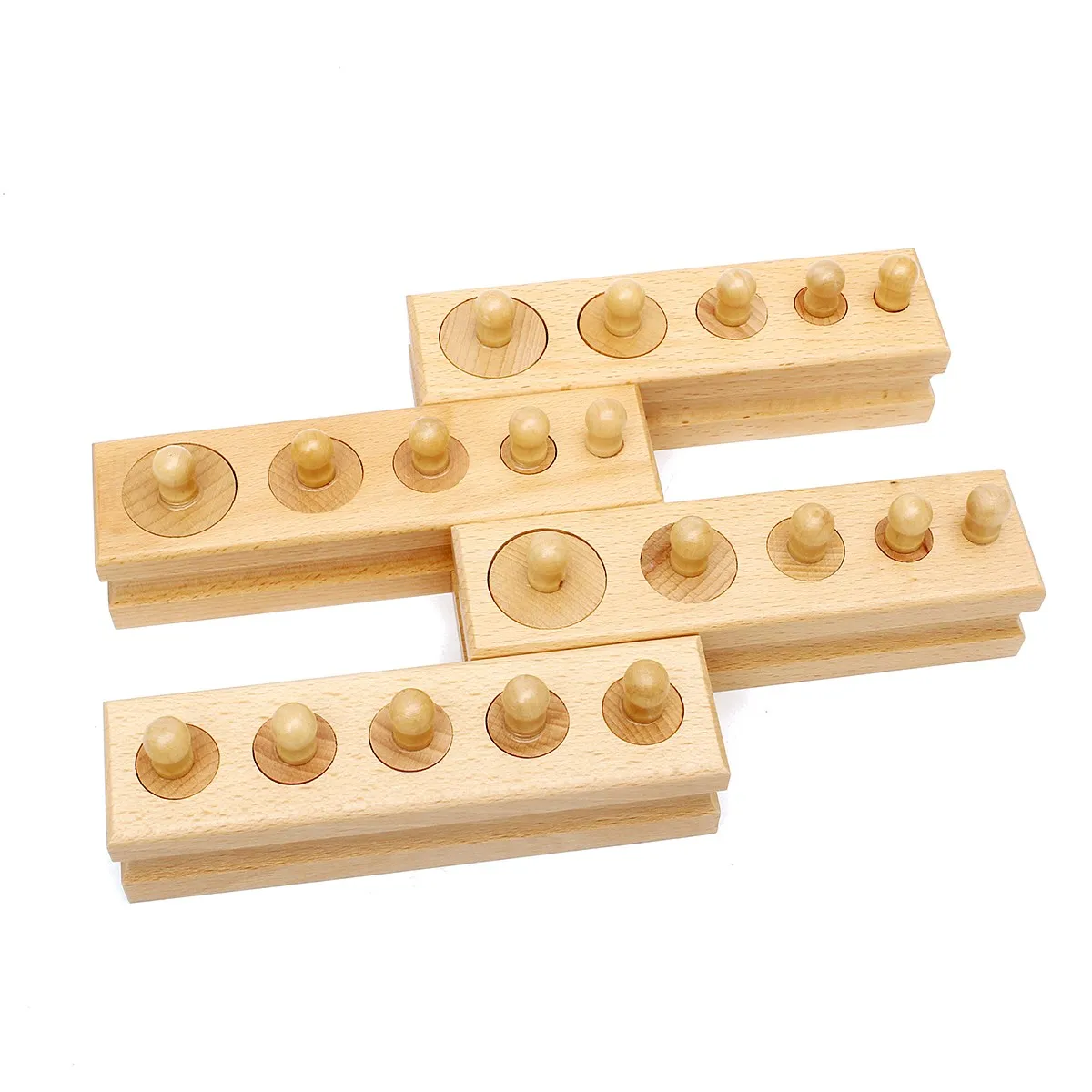Цилиндрические блоки с накладками Семейный комплект деревянный образовательный