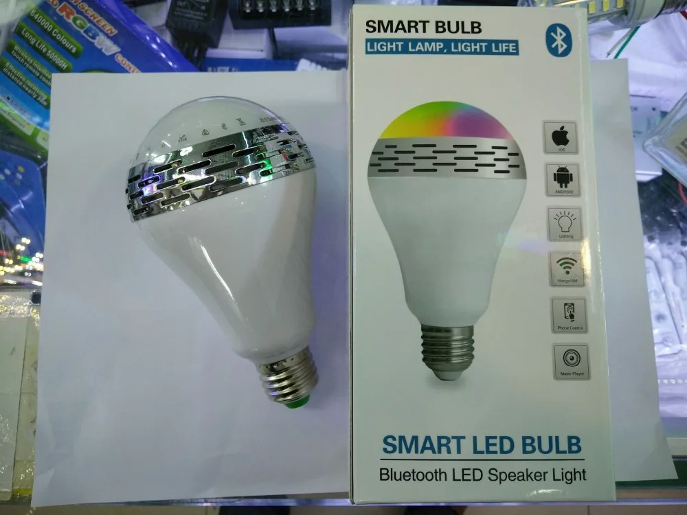 JBL-01 Smart led Bulb Lamp with Bluetooth Speaker E27 Base Wireless Music Player Sound Box Lighting Blubs color changing | Освещение