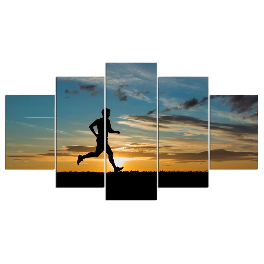 5 panel Running movement hd Art print canvas art wall framed paintings for living room picture ID-603 | Дом и сад