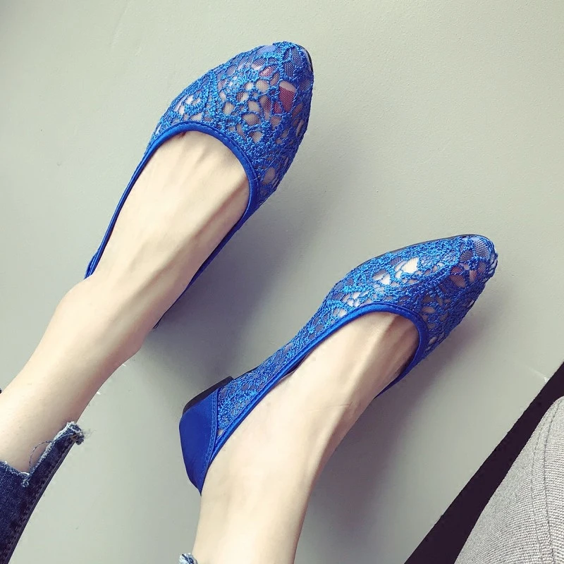 2019 New Women Flats Shoes Ballet Fashion Slip On Lace Flat Sweet Hollow Summer Female Casual Plus | Обувь