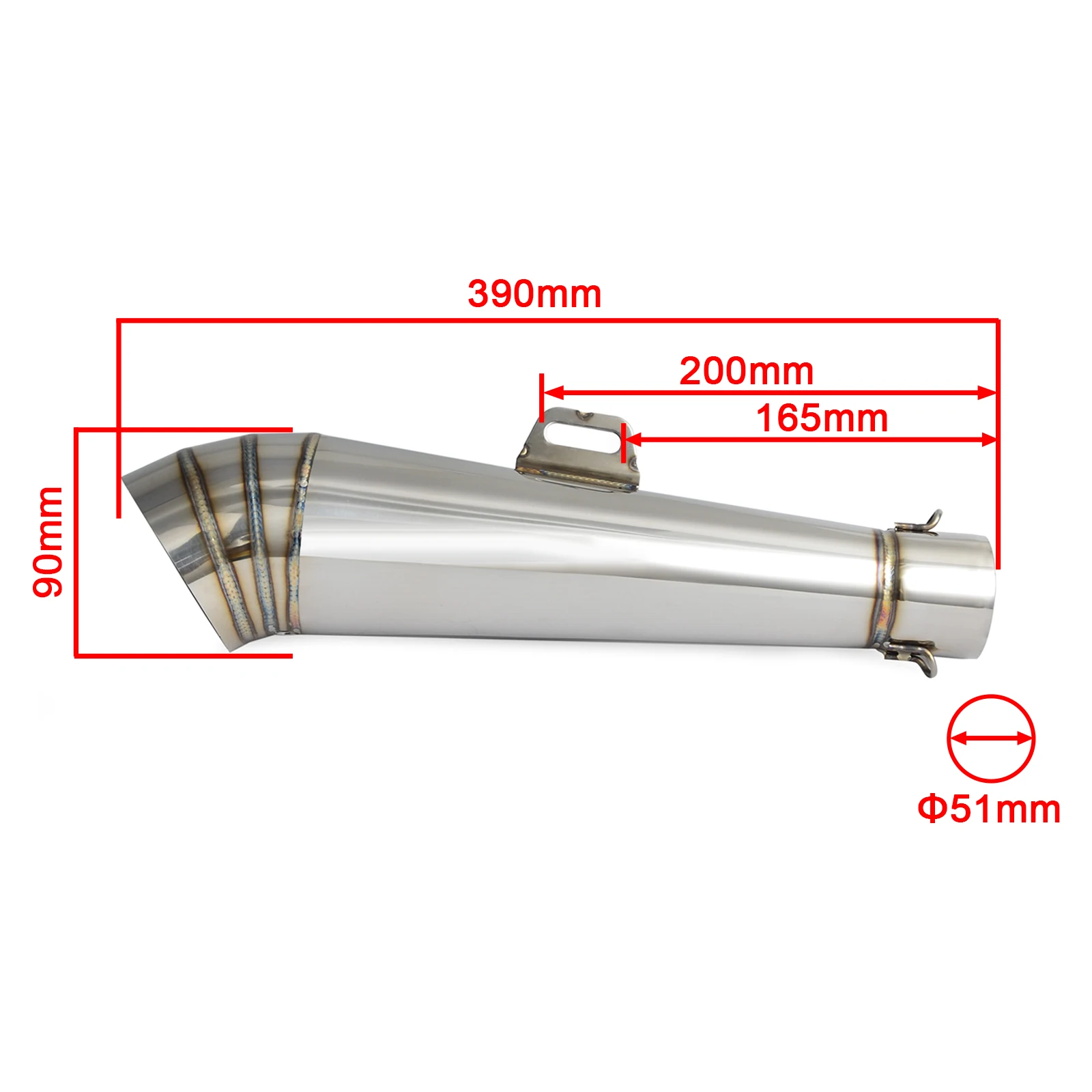NICECNC 38-51mm Slip On GP Exhaust Muffler Pipe For Yamaha YZ YZF WR 125 250 350 450 R X F FX R1 R3 R6 FZ1 FZ6 MT FZ 07 09 2018 |