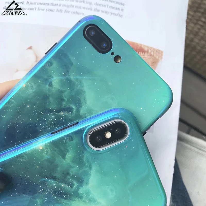 Lizardhill Blue ray милый зеленый звездное небо телефонные чехлы для iphone x чехол 6 s 6s 7 8