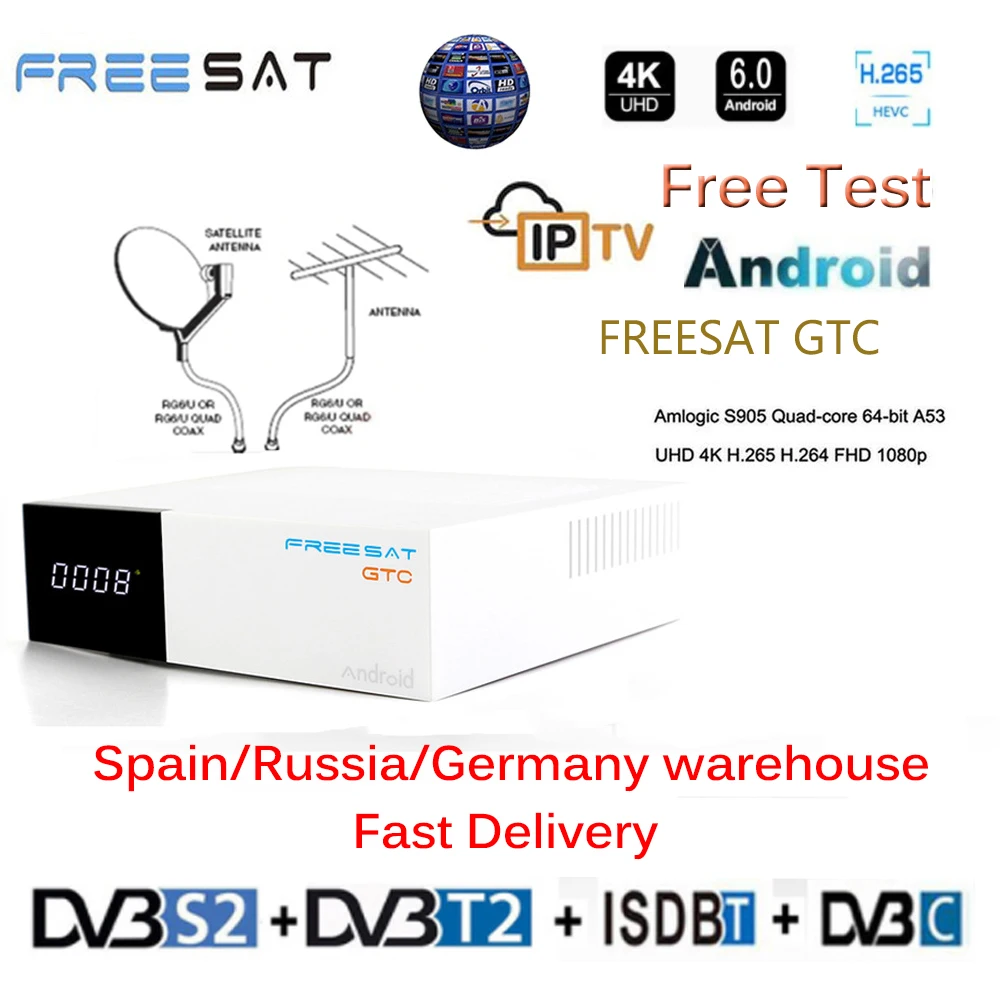 GTmedia V7 PLUS цифровой спутниковый ТВ-приемник DVB-S2 DVB-T2 H.265 DRE& Biss key 1 год CCCAM PK Freesat V7 V8 X96 H96 X96 Mini