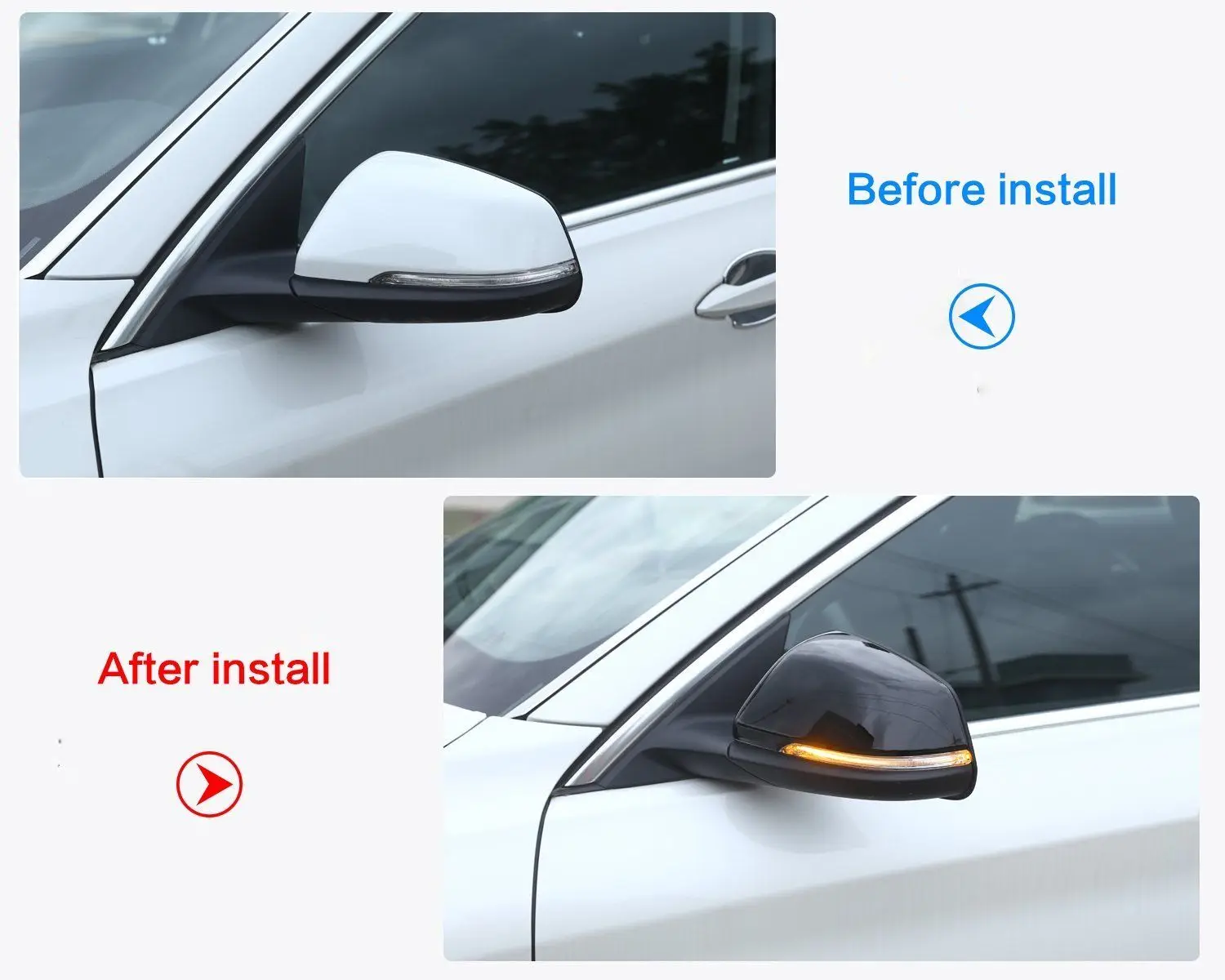 

1 Pair=2 Pcs Piano Black Auto Side Rearview Mirror Cover For BMW X1 F48 20i 25i 2016 2017 Car Accessories