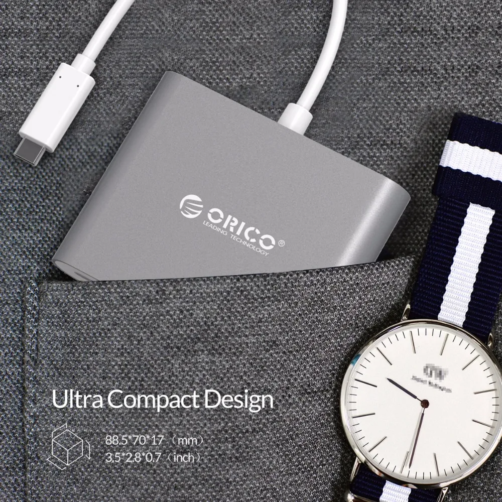 ORICO алюминиевые док станции для ноутбука usb хаб Type C на устройство чтения карт SD TF с