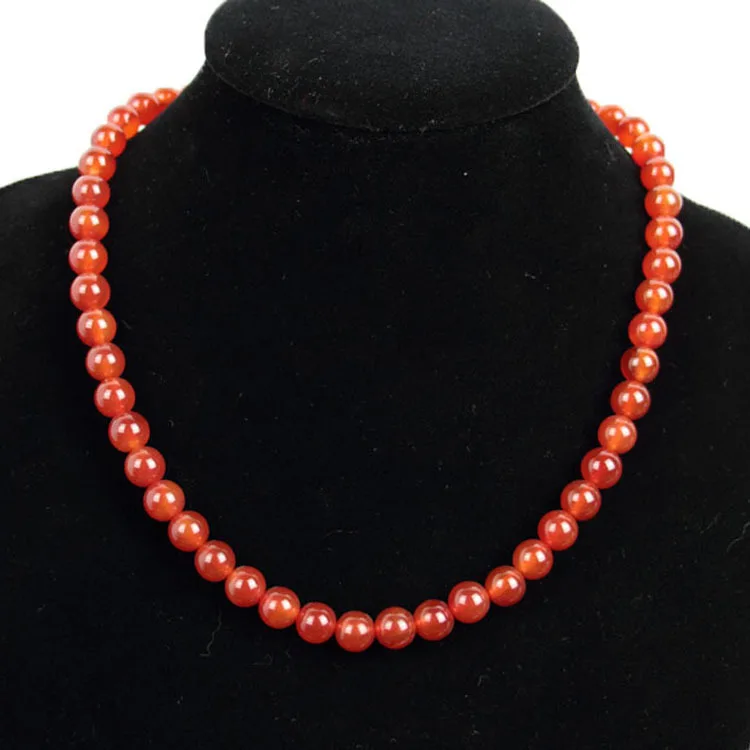 Red Agate Женское Ожерелье, натуральный камень и оникс, энергетические бусы, ожерелье из камня, бусы, сбалансированное здоровье, Йога, ювелирные изделия - Окраска металла: Red Agate