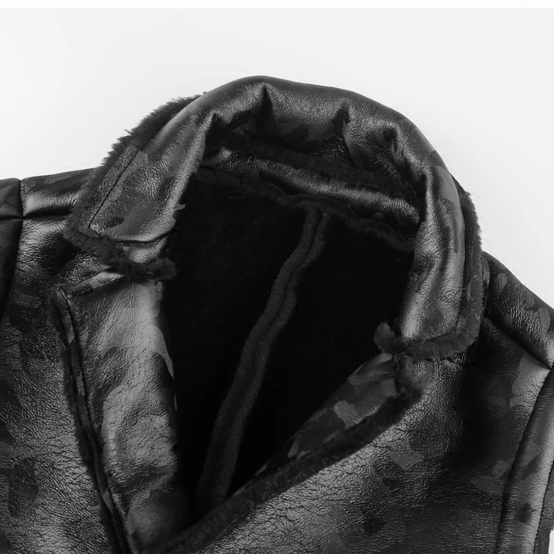 Для мужчин черный зимний камуфляж из искусственного меха Новый Дизайн