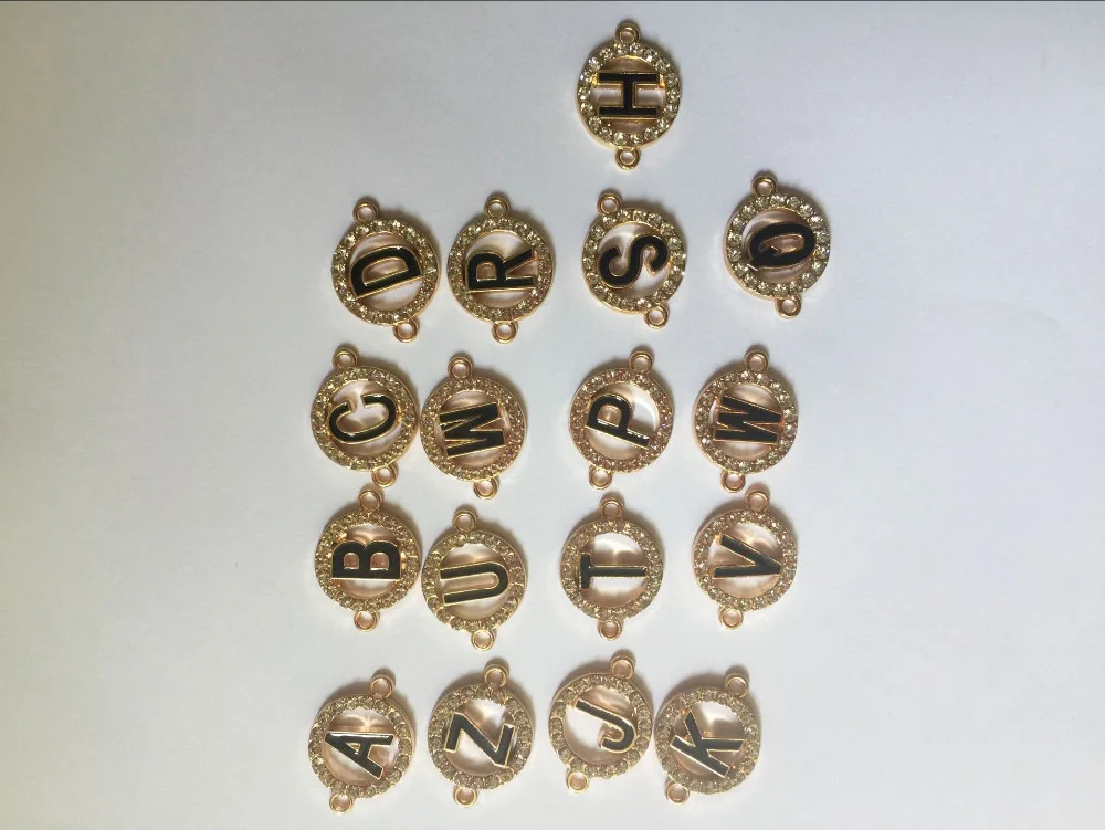Позолоченные бусины-соединители для букв круглые Разъемы браслетов ювелирных