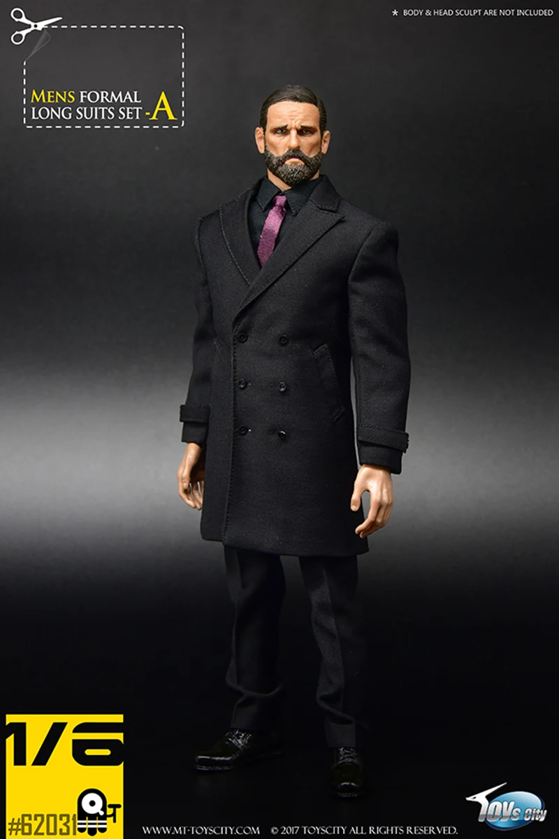 1/6 комплект одежды с фигурками коричневый/черный 1/6 ToysCity TC 62031 джентльменский мужской пиджак формальный костюм набор F 1" Мужская фигурка игрушка для тела