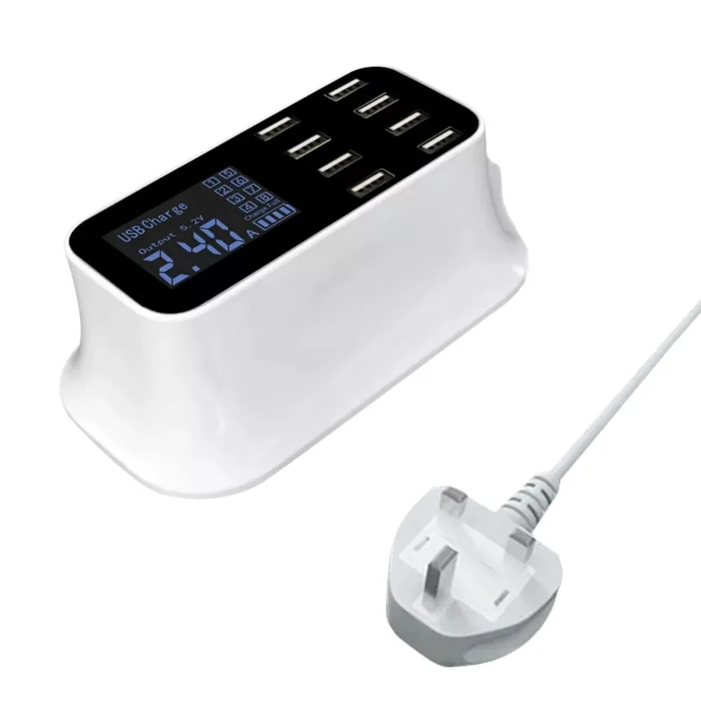 Универсальное зарядное устройство для телефона с 8 USB-портами умный светодиодный