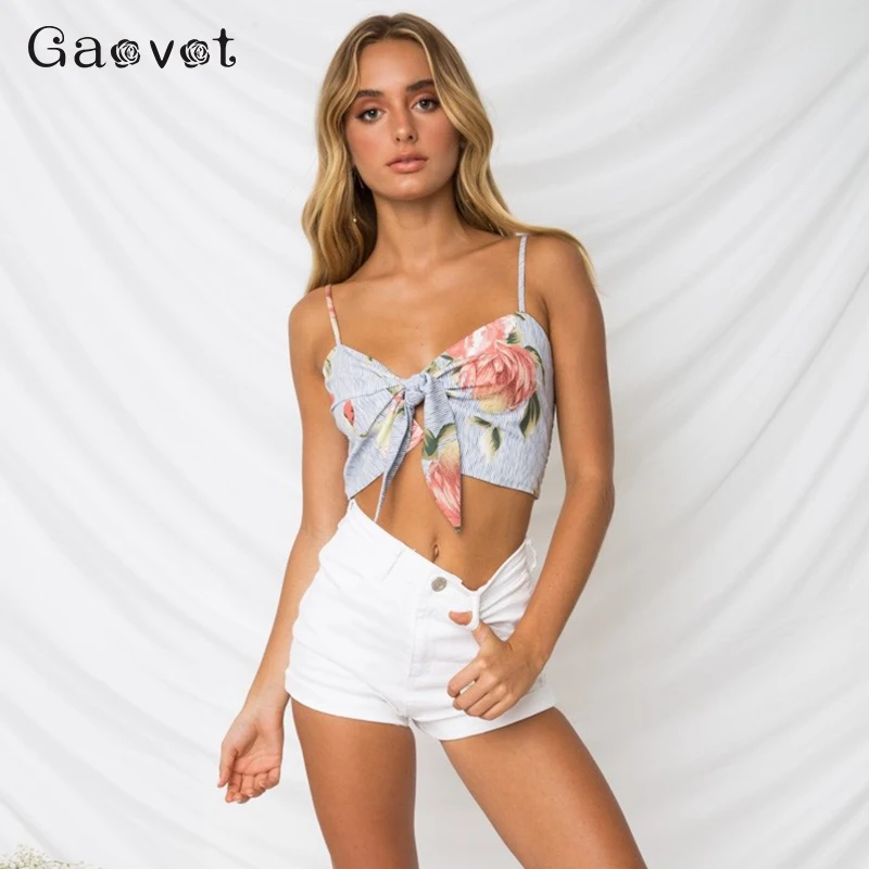 Gaovot 2018 летние женские майки топы тройники сексуальные глубокий v образный вырез