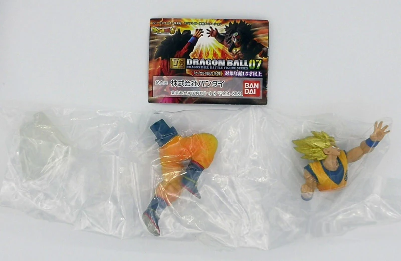 "Dragon Ball Z" Оригинальные BANDAI битва VS Gashapon игрушечные фигурки из ПВХ часть 7-Полный комплект из 4 предметов одежды: Супер Saiyan Son Goku/Broly