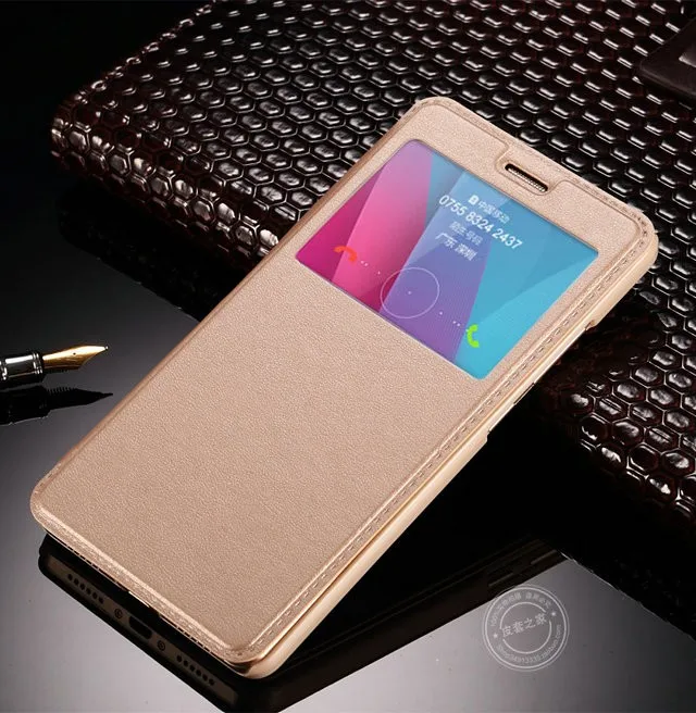 KC роскошный классический ультратонкий кожаный чехол с откидной крышкой и окном