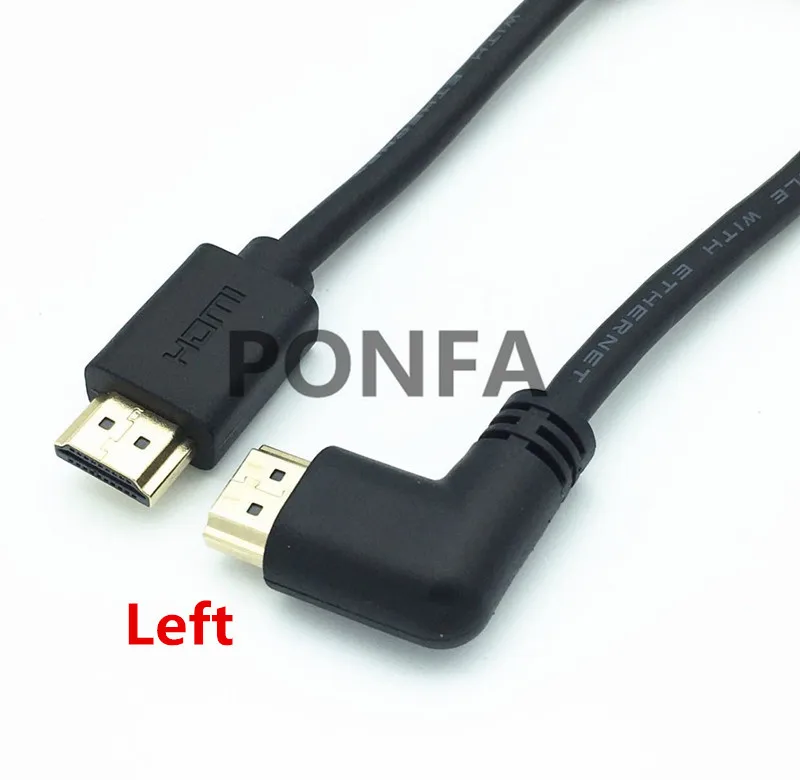 4K* 2K 60HZ HDMI 2,0 A штекер HDMI v2.0 вверх и вниз и влево и вправо под углом 90 градусов мужской HD удлинитель HDMI 2,0 в Угловой кабель - Цвет: Left