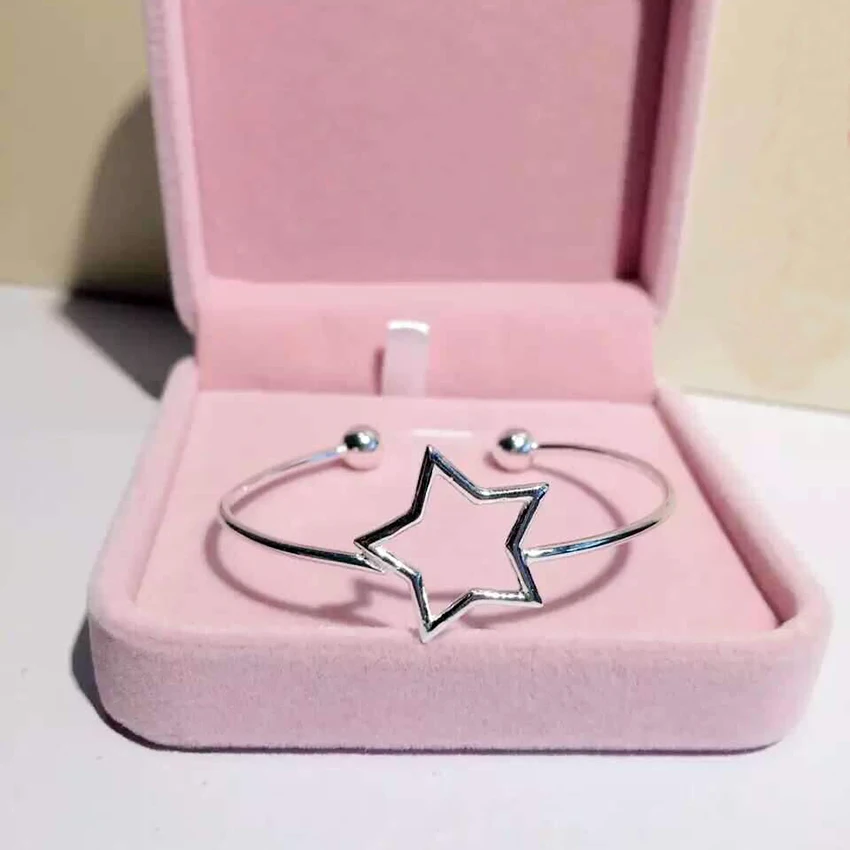 Kinitial модные браслеты со звездами и 925 серебро двойной шар очаровательный браслет