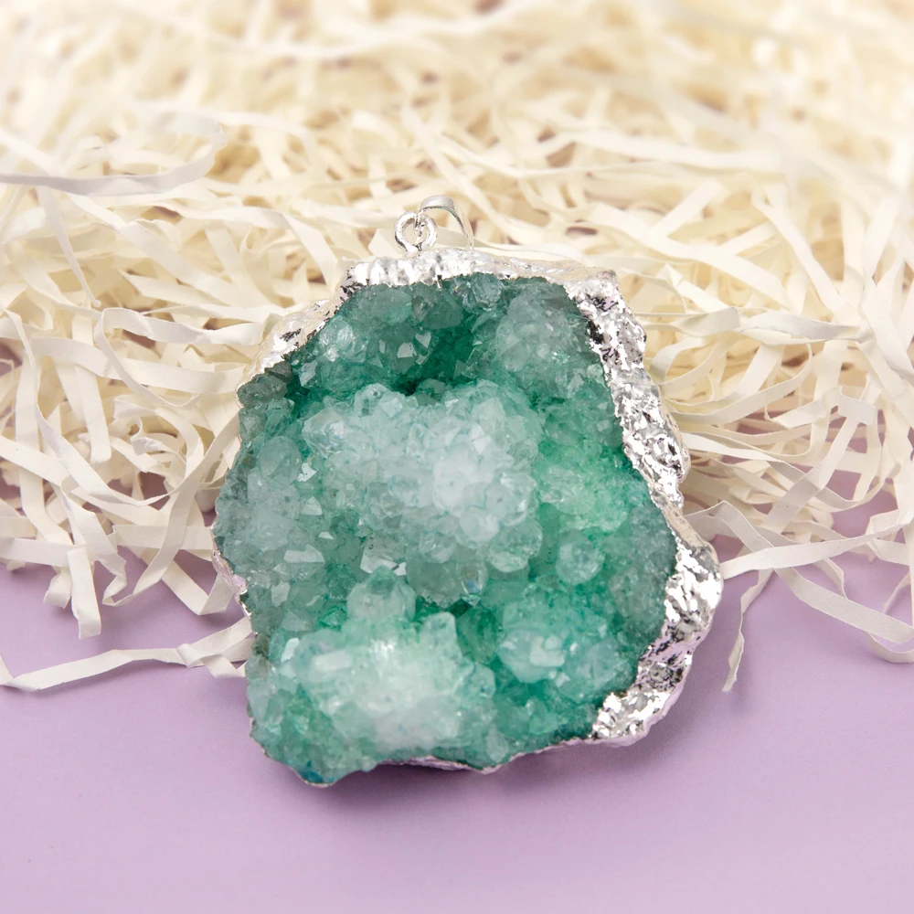 1 шт. искусственная Друза натуральная женская подвеска маятник с кристаллами