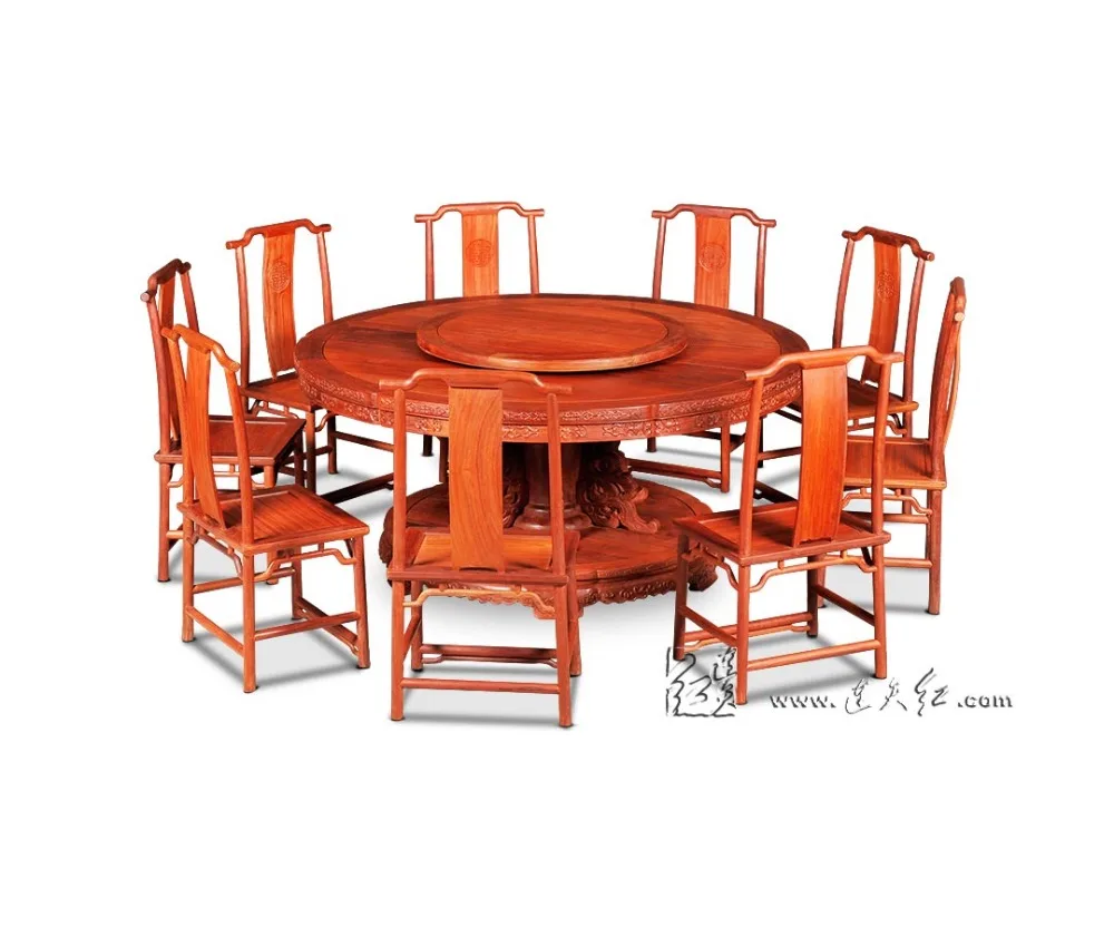 1 8 м набор круглого стола из розового дерева включает 9 стульев Кресло цельного