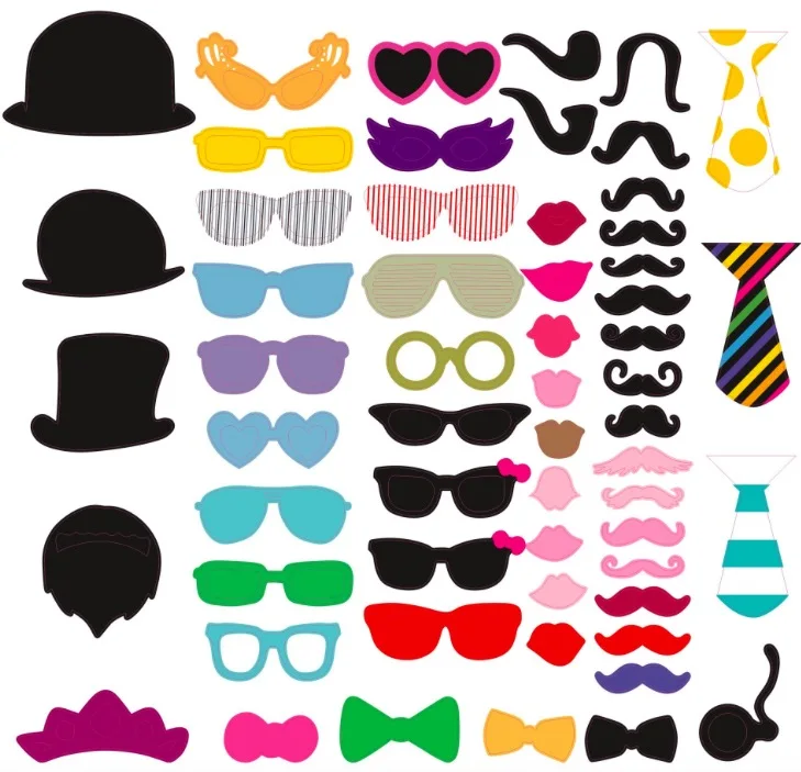 58 шт./компл. усы/шапка на палочке реквизит для свадебной вечеринки фотобудки