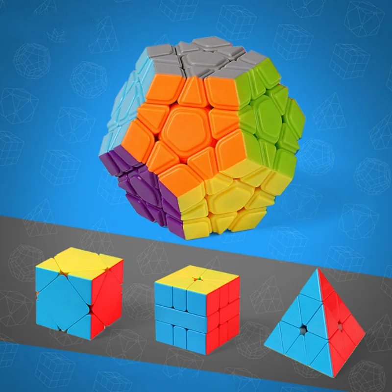 4 шт. Moyu Mofangjiaoshi магический куб набор Пирамида Skew квадратный 1 Dodecahedron скорость кубик-головоломка профессиональные игрушки для детей подарок