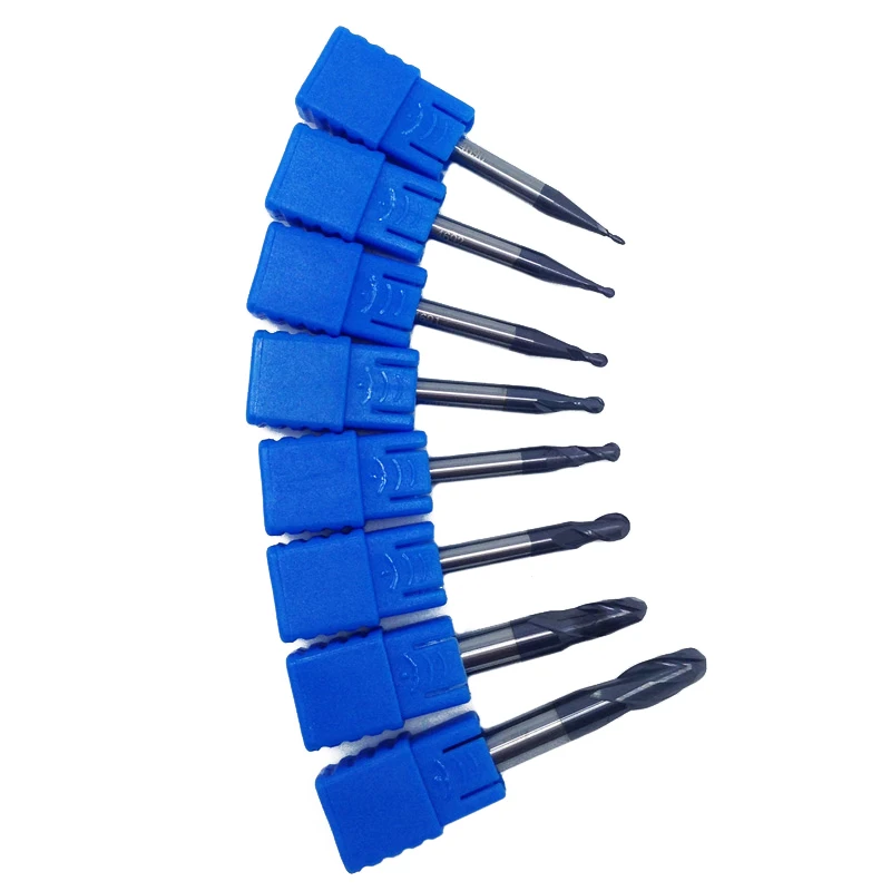 8 шт./компл. R0.5 R0.75 R1 R1.25 R1.5 R2 R2.5 R3 Real HRC45 четыре 2 канавки сферическая Концевая фреза